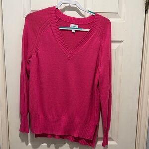 Old Navy Bright Pink V-Neck Sweater